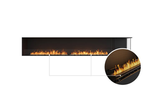 Ecosmart Fire Flex 122RC.BXR Right Corner Fireplace Insert - Black Finish / Black Burner - ESF.FX.122RC.BXR.B
